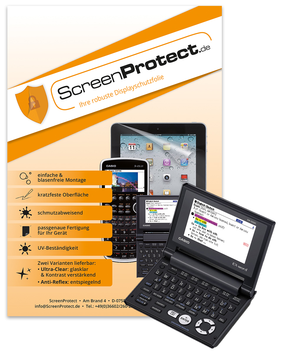 ScreenProtect Displayschutzfolie UltraClear für Casio EW-G560C/EW