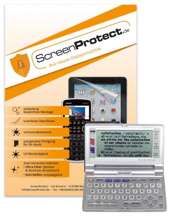 ScreenProtect Displayschutzfolie AntiReflex für Sharp PW-E Serie
